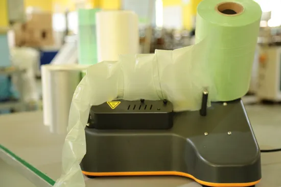 Neue beliebte aufblasbare Beutelverpackungsfolie Kissenverpackung Luftpolsterkissenmaschine