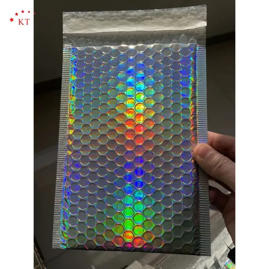 Metallischer Luftpolsterumschlag, individuelles Logo und Größe, Stoßdämpfungsschutz