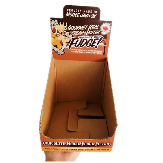 Kundenspezifische Lebensmittelverpackungen aus Pappe für die Verkaufstheke, Display für den Supermarkt, PDQ-Display, Versandkarton aus Papier für den Einzelhandel
